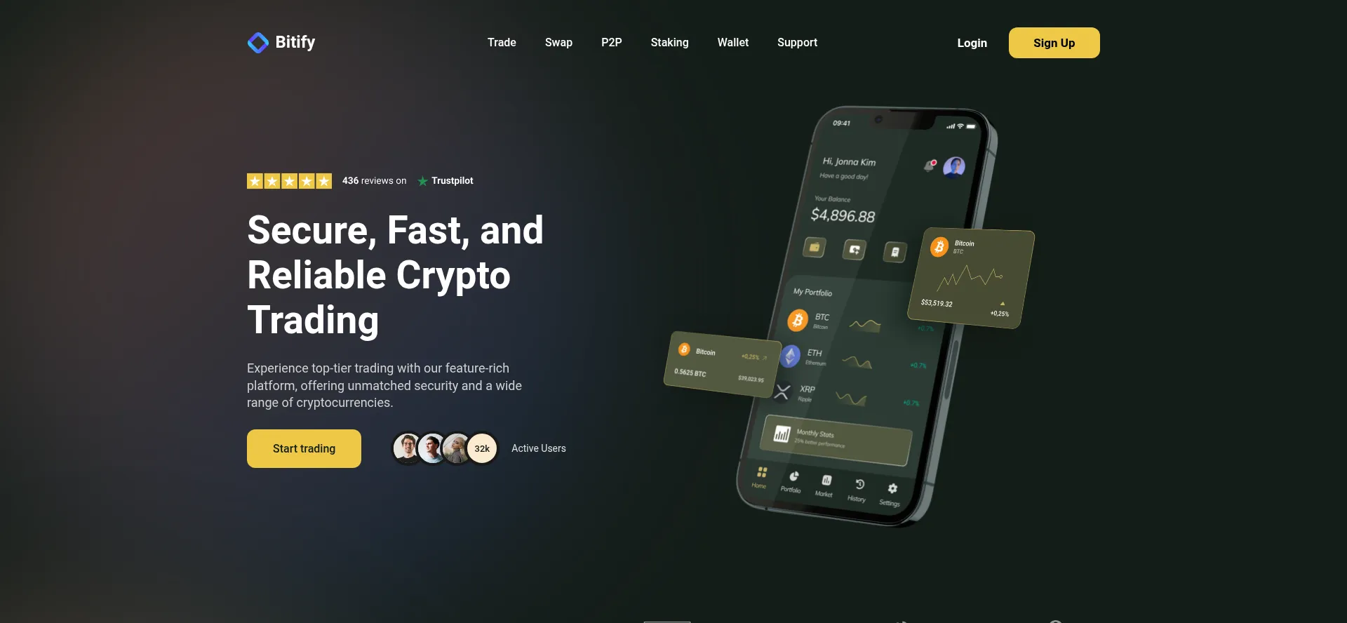 Website screenshot of Bitify.us