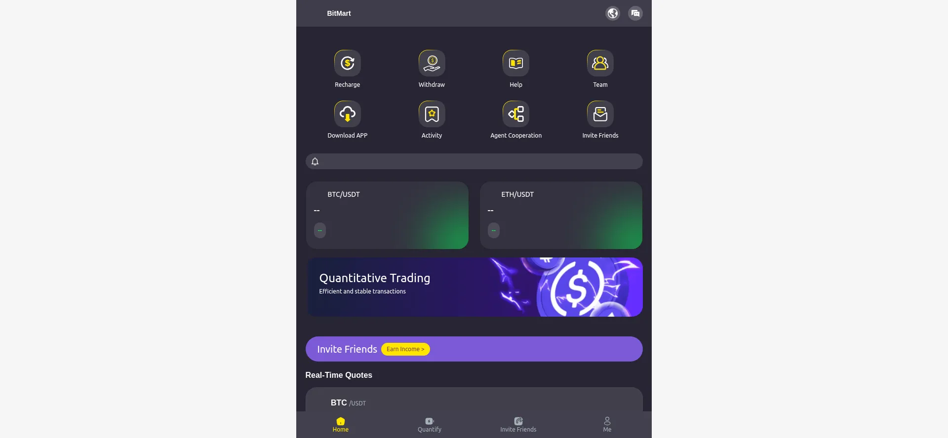 Website screenshot of Bitmart-ai.com