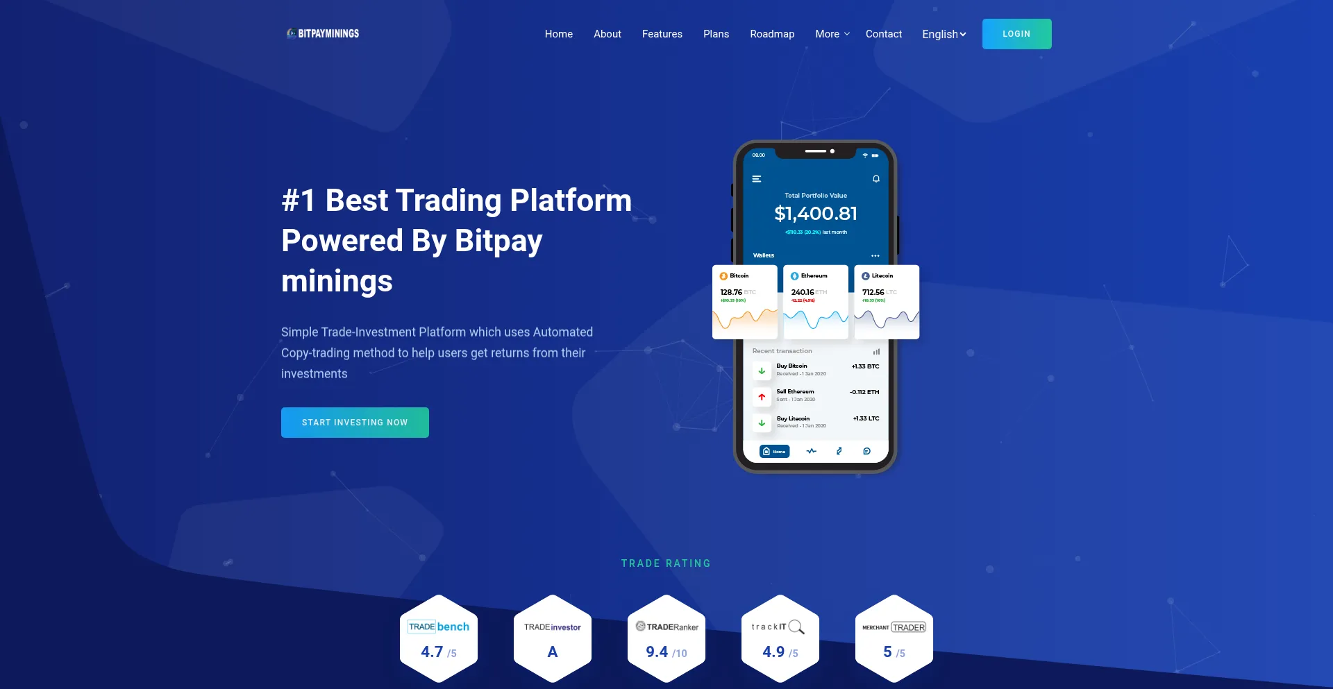 Website screenshot of Bitpaymines.com