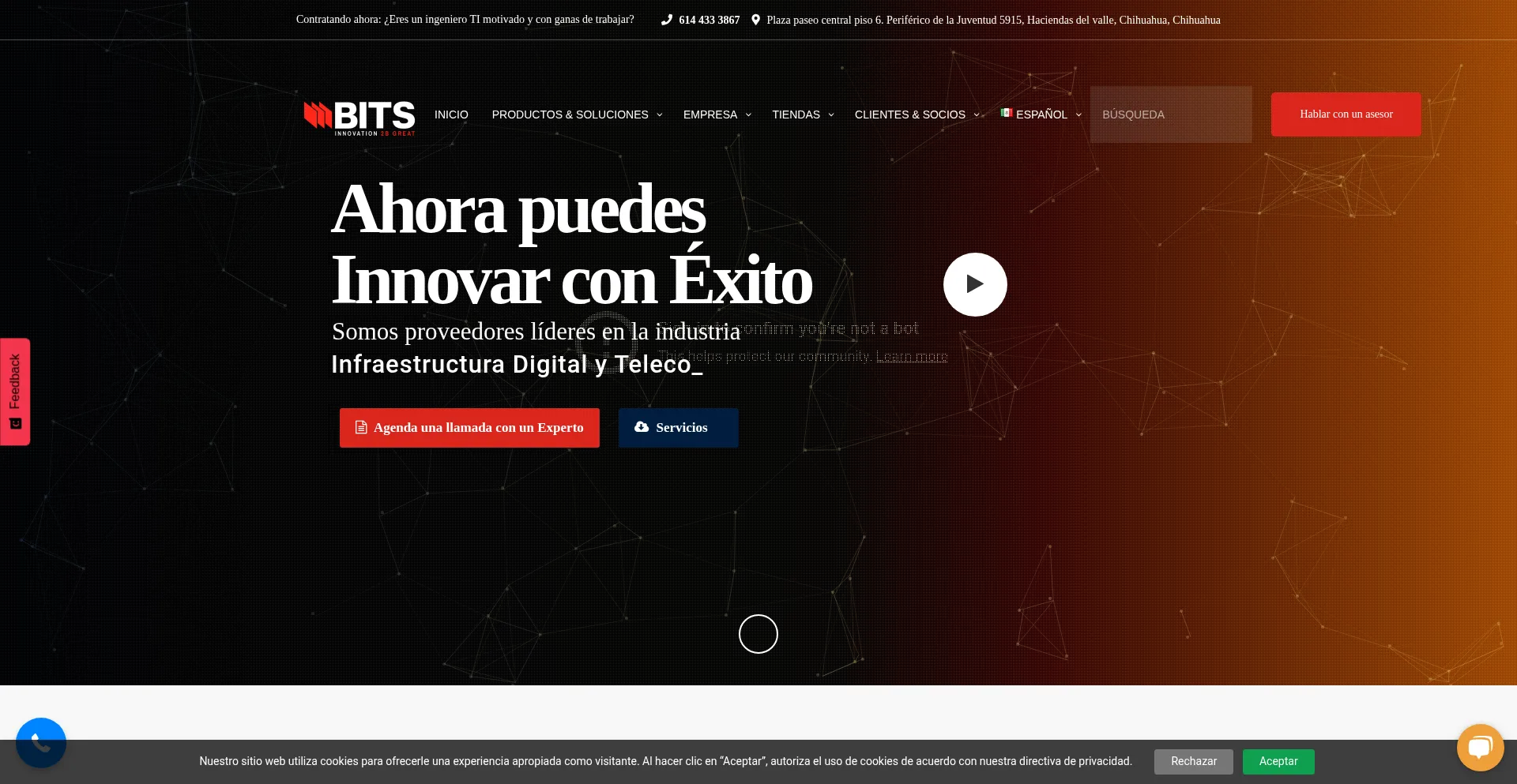 Website screenshot of Bits.com.mx