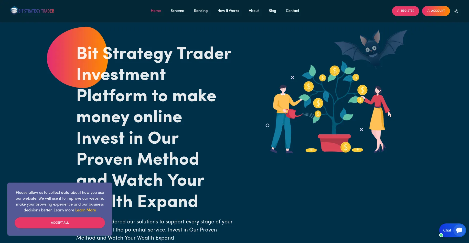 Website screenshot of Bitstrategytrader.pro