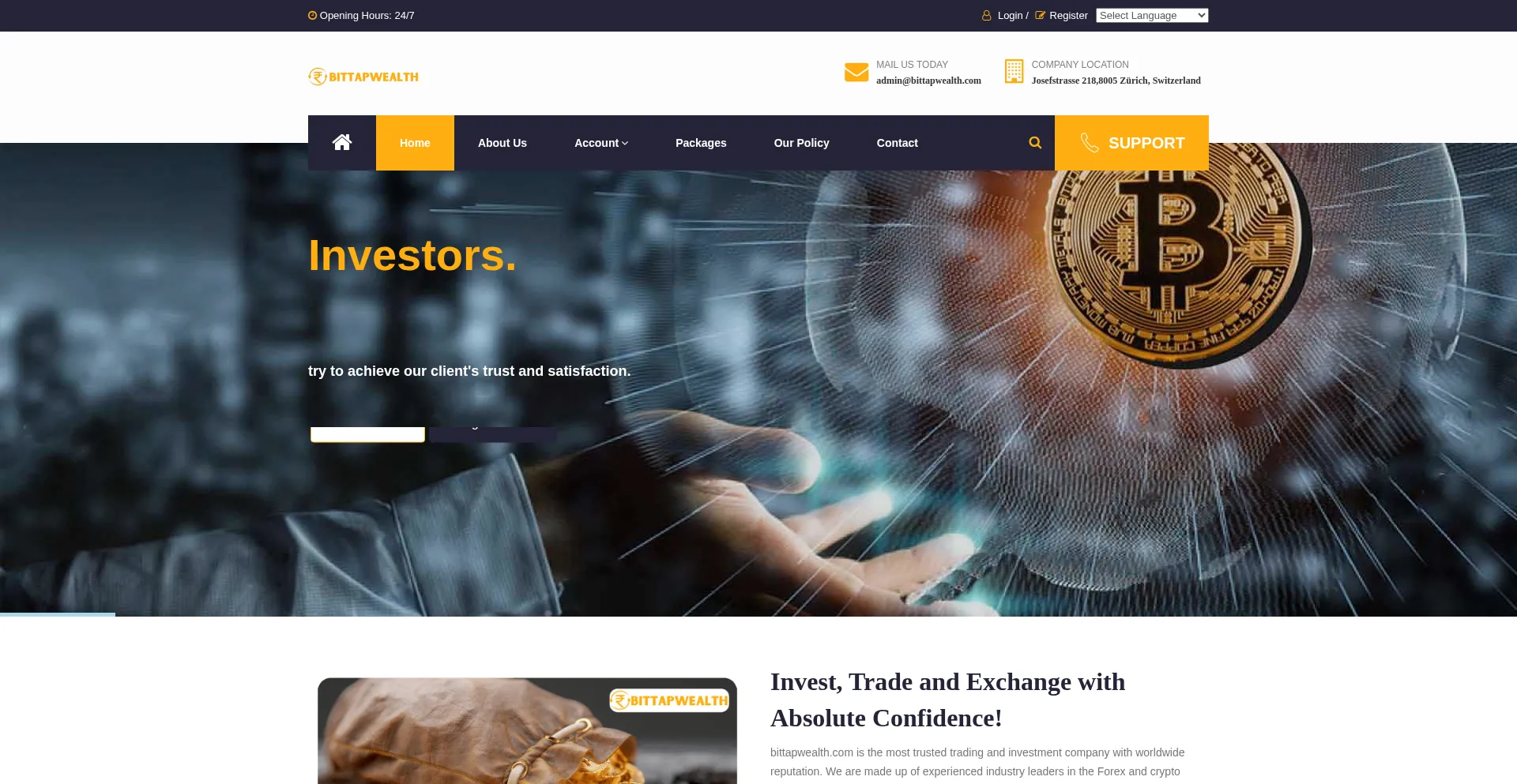 Website screenshot of Bittapwealth.com