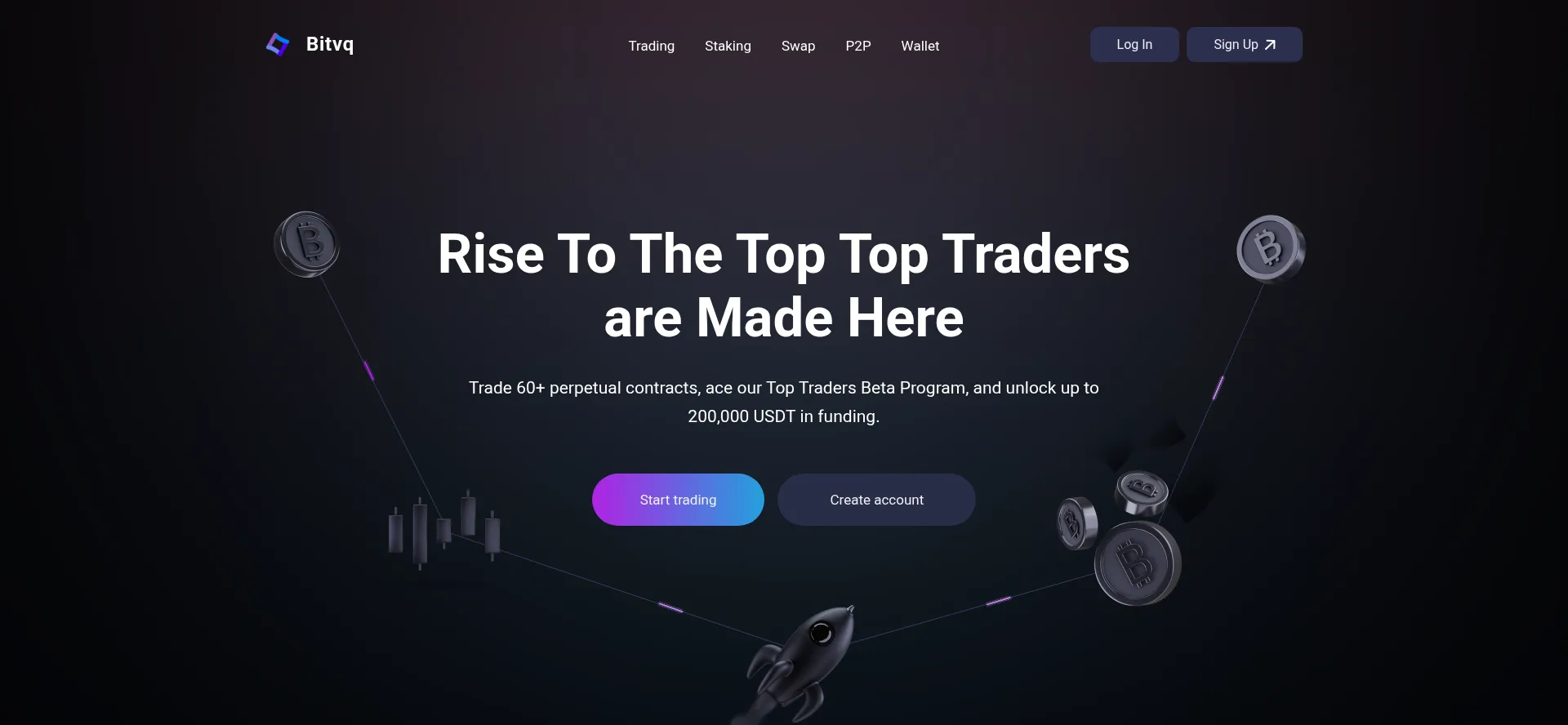 Website screenshot of Bitvq.com