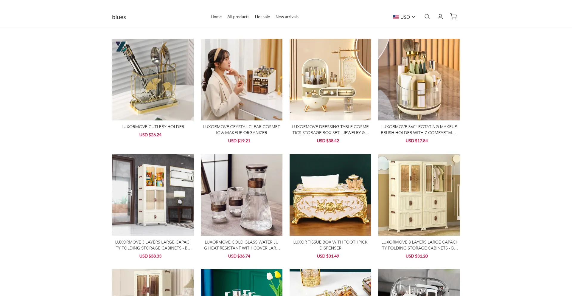Website screenshot of Biues.com
