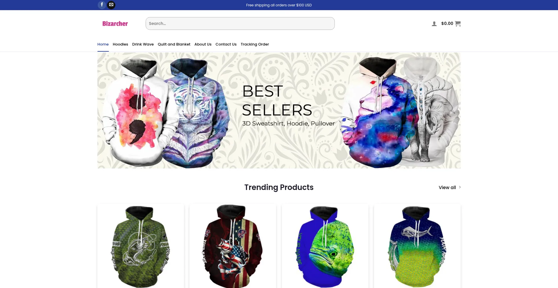 Website screenshot of Bizarcher.com