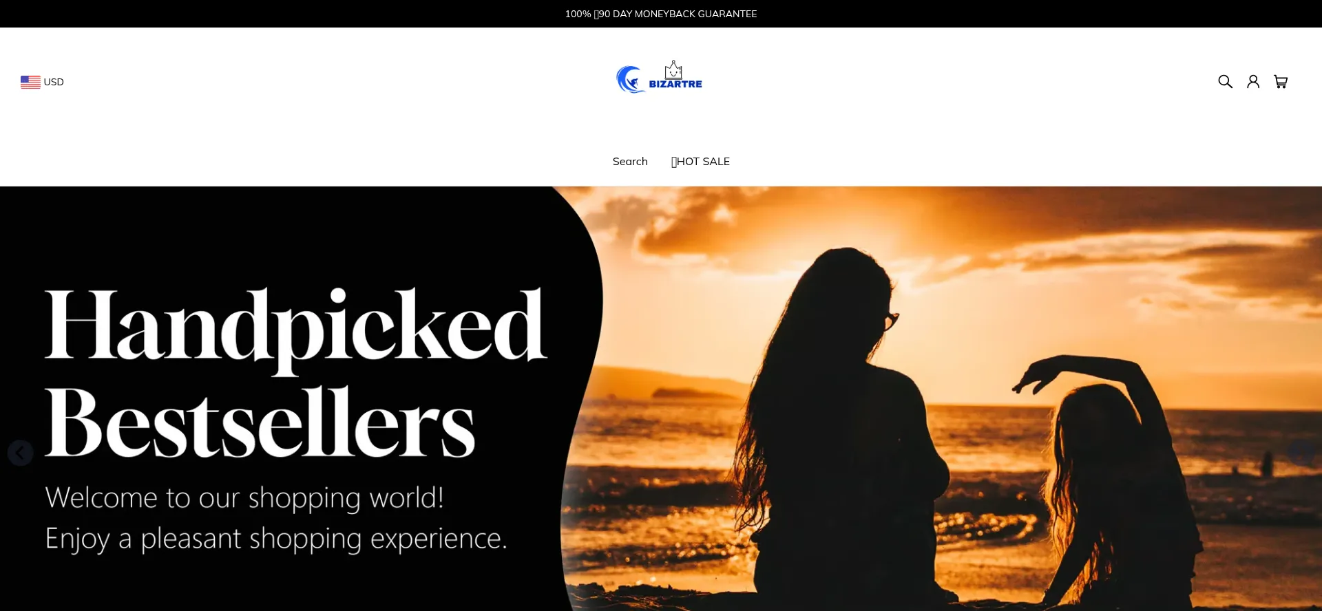 Website screenshot of Bizartre.com