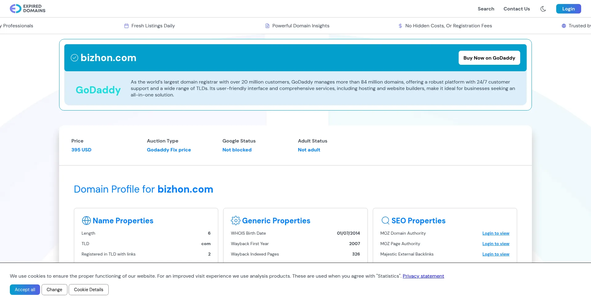 ¿És Seguro y Confiable Bizhon.com?
