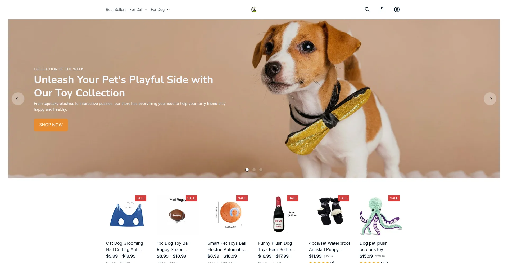 Website screenshot of Bizigashop1.com