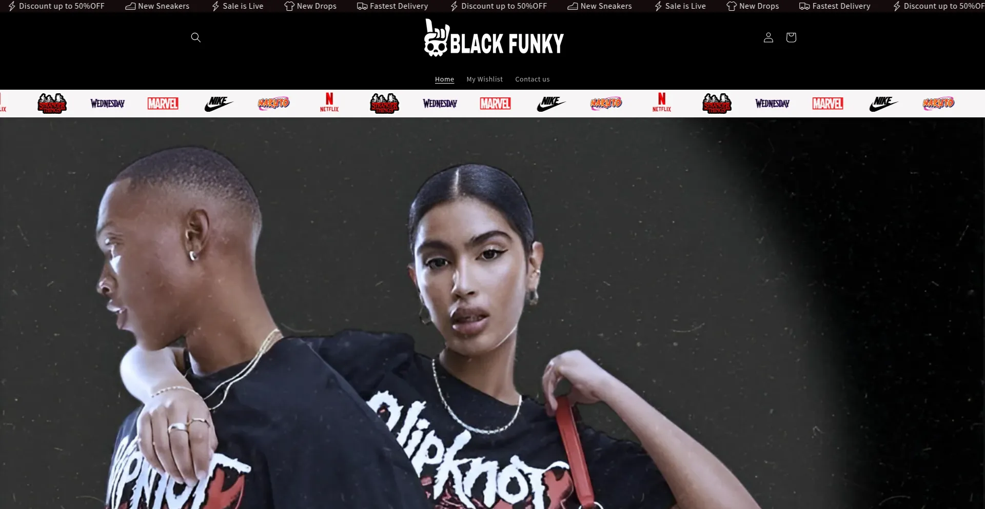 Website screenshot of Blackfunky.in