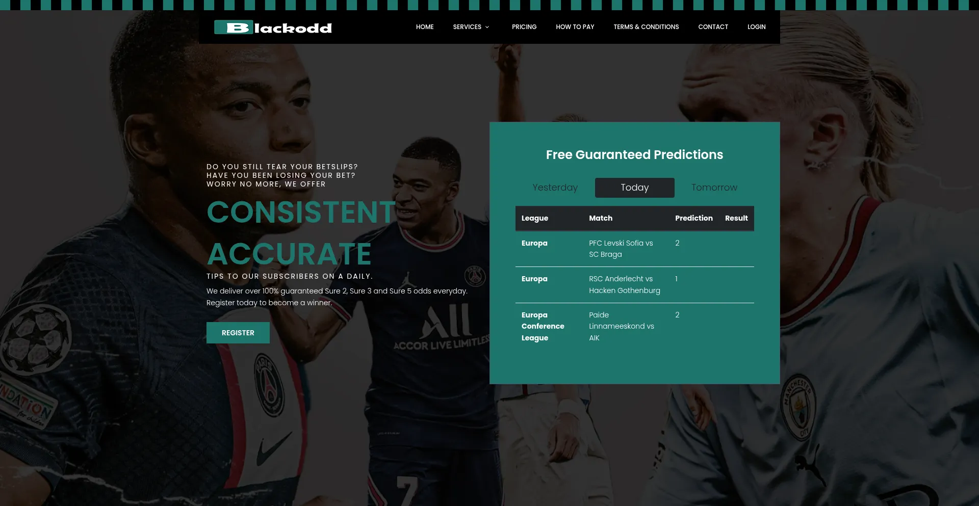 Website screenshot of Blackodd.com