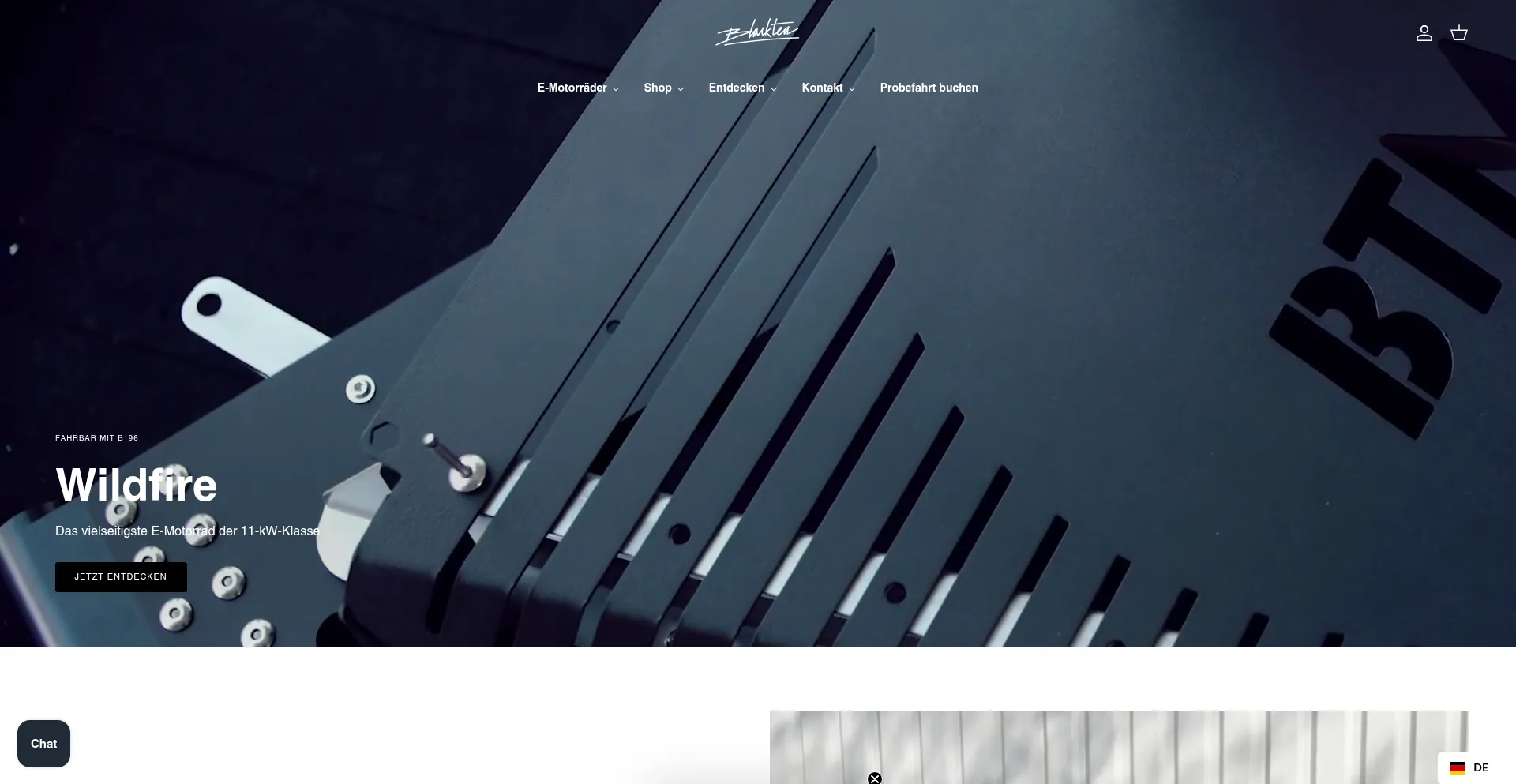 Website screenshot of Blackteamotorbikes.com