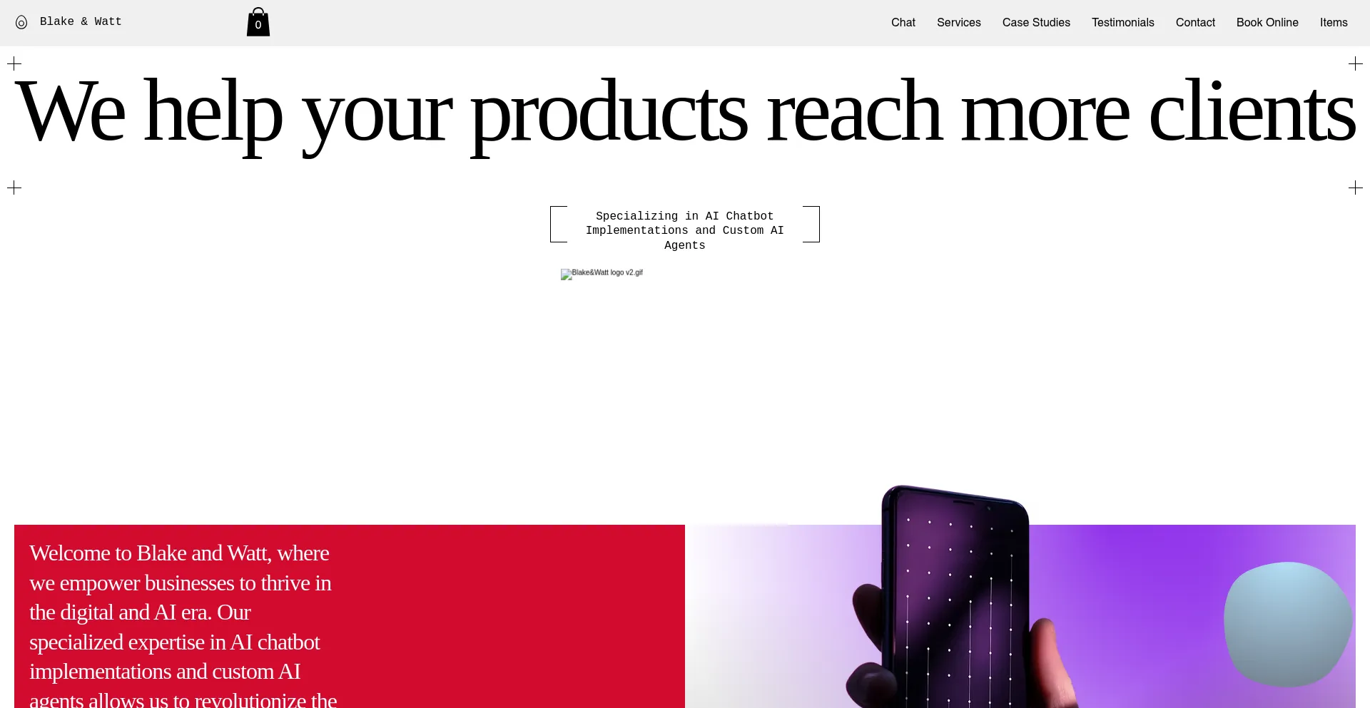 Website screenshot of Blakeandwatt.com