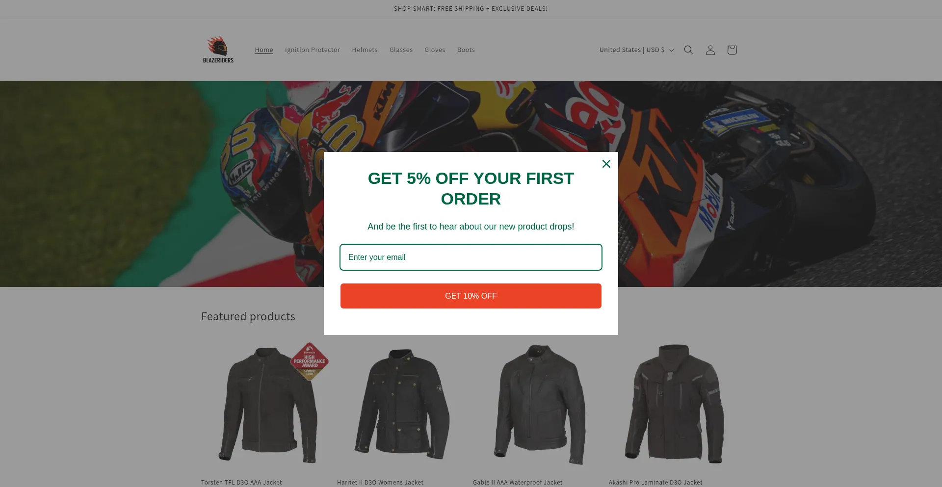 Website screenshot of Blazeriders.com