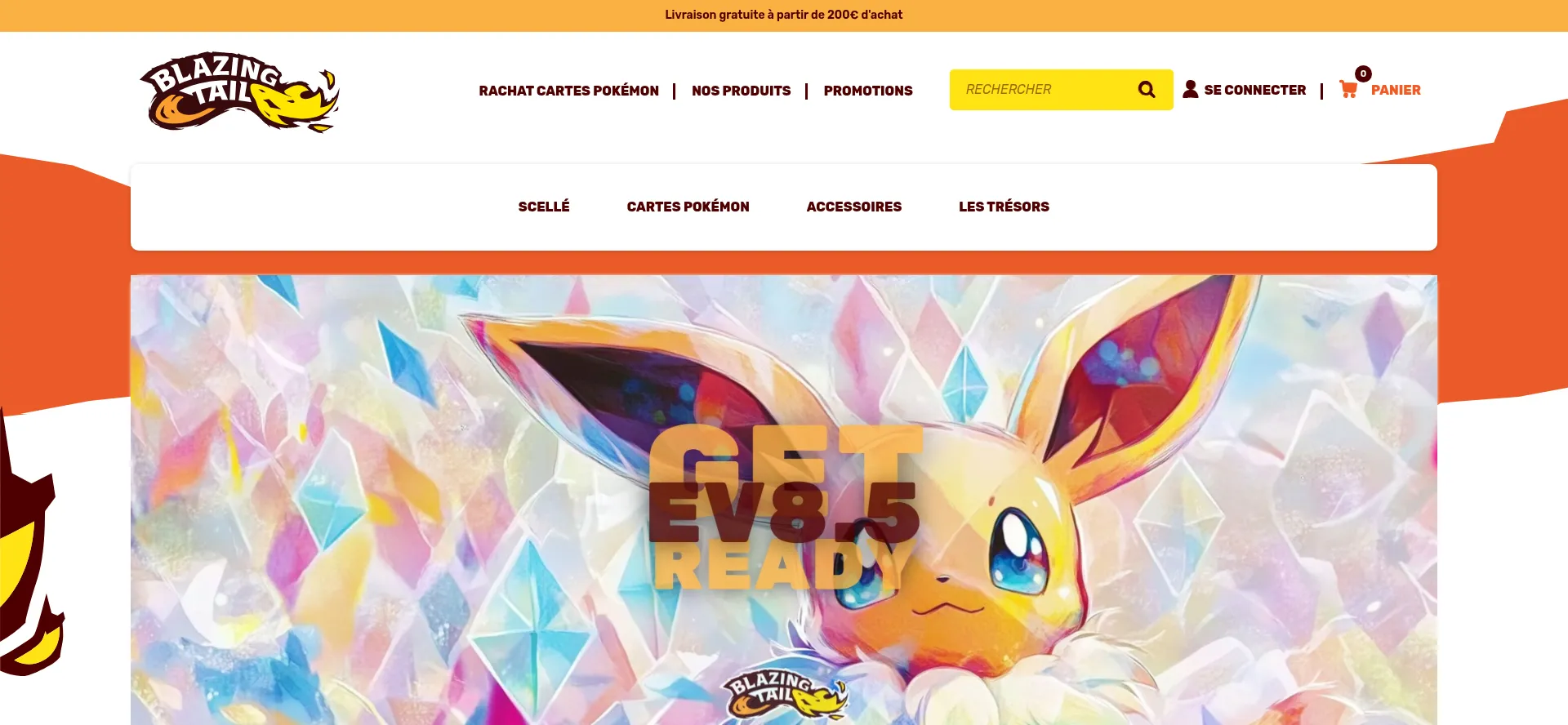 Website screenshot of Blazingtail.fr