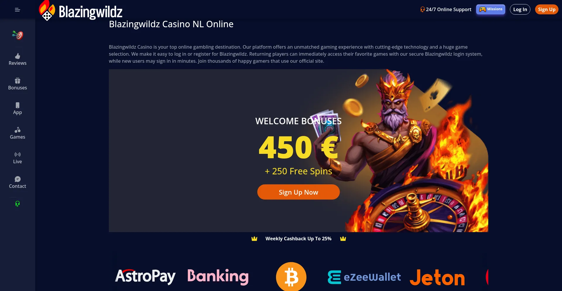 Website screenshot of Blazingwildz.net