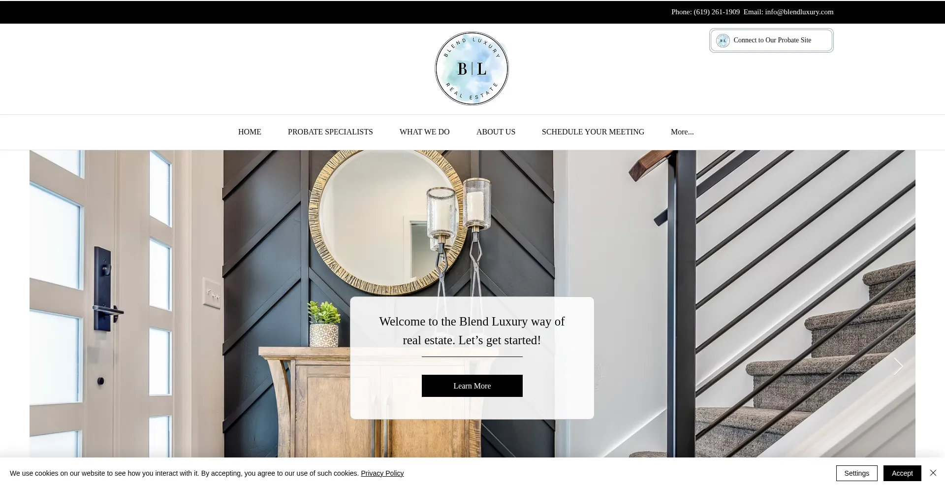 Website screenshot of Blendluxury.com