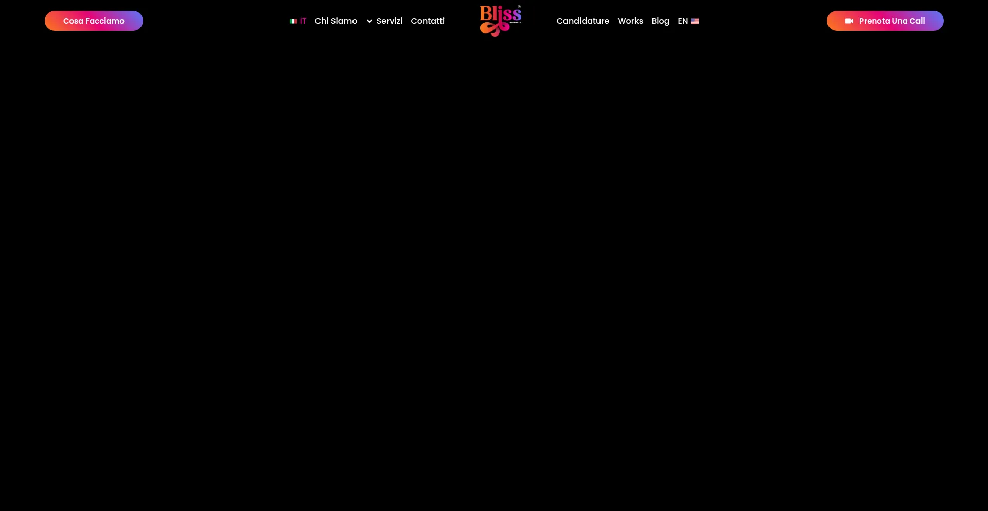 Website screenshot of Blissagency.it