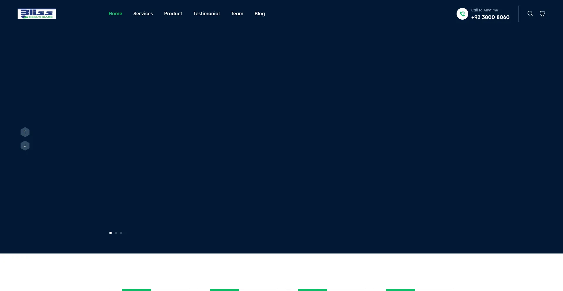 Website screenshot of Blisshealthcares.com