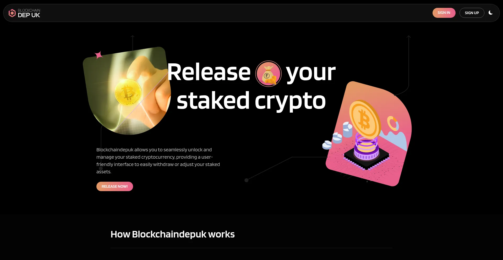 Website screenshot of Blockchaindepuk.com