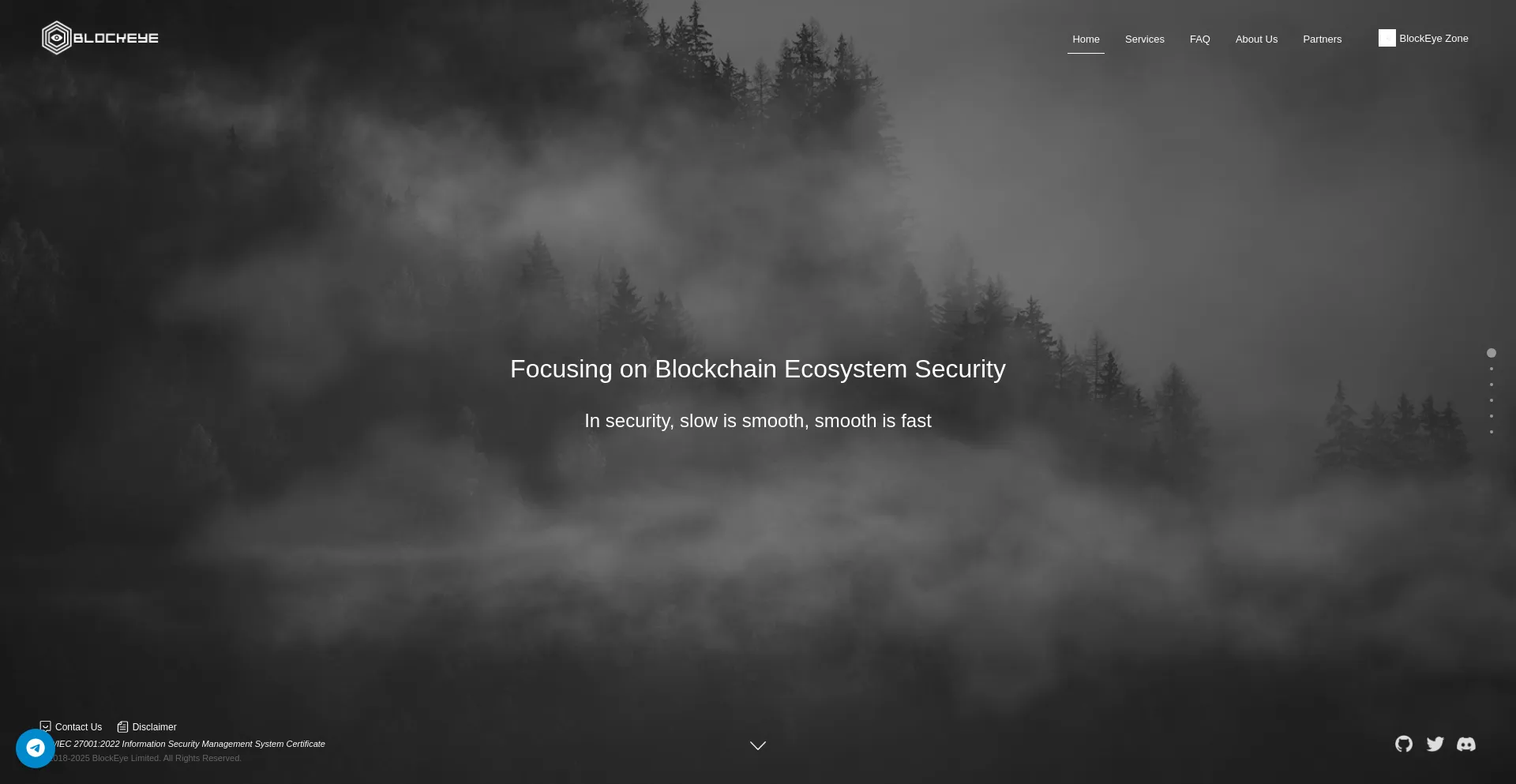 Website screenshot of Blockeye.pro