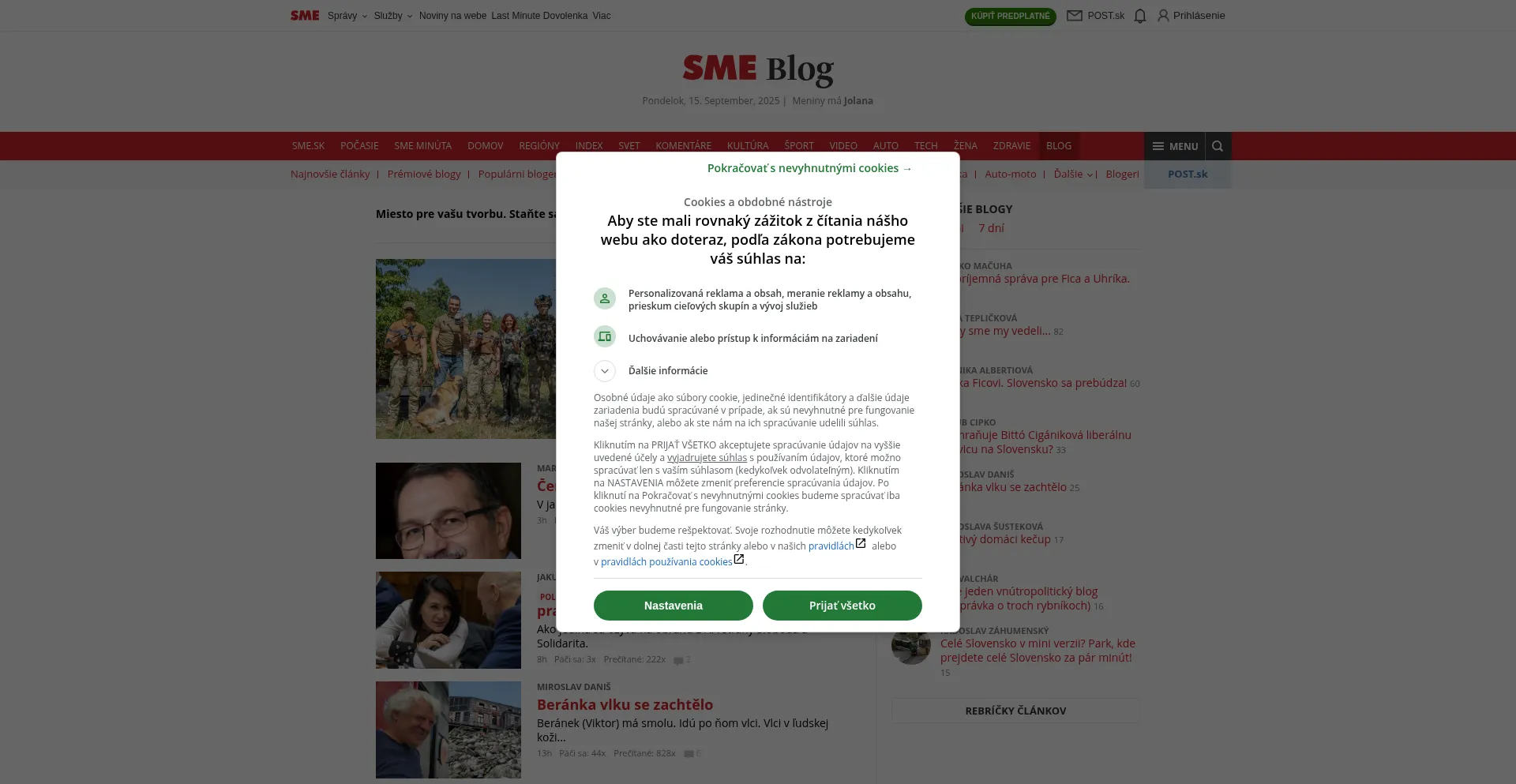 ¿És Seguro y Confiable Blog.sme.sk?