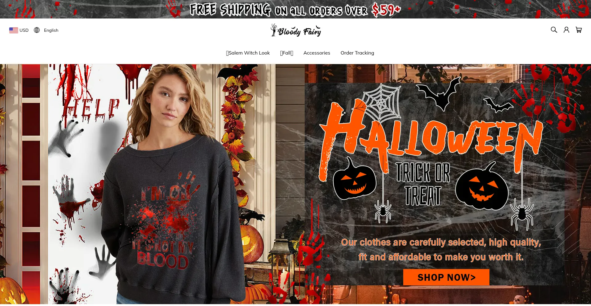 Website screenshot of Bloodyfairy.com