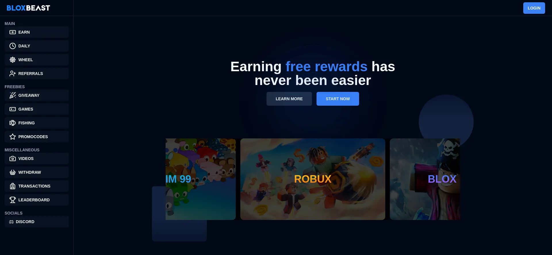 Website screenshot of Bloxbeast.com