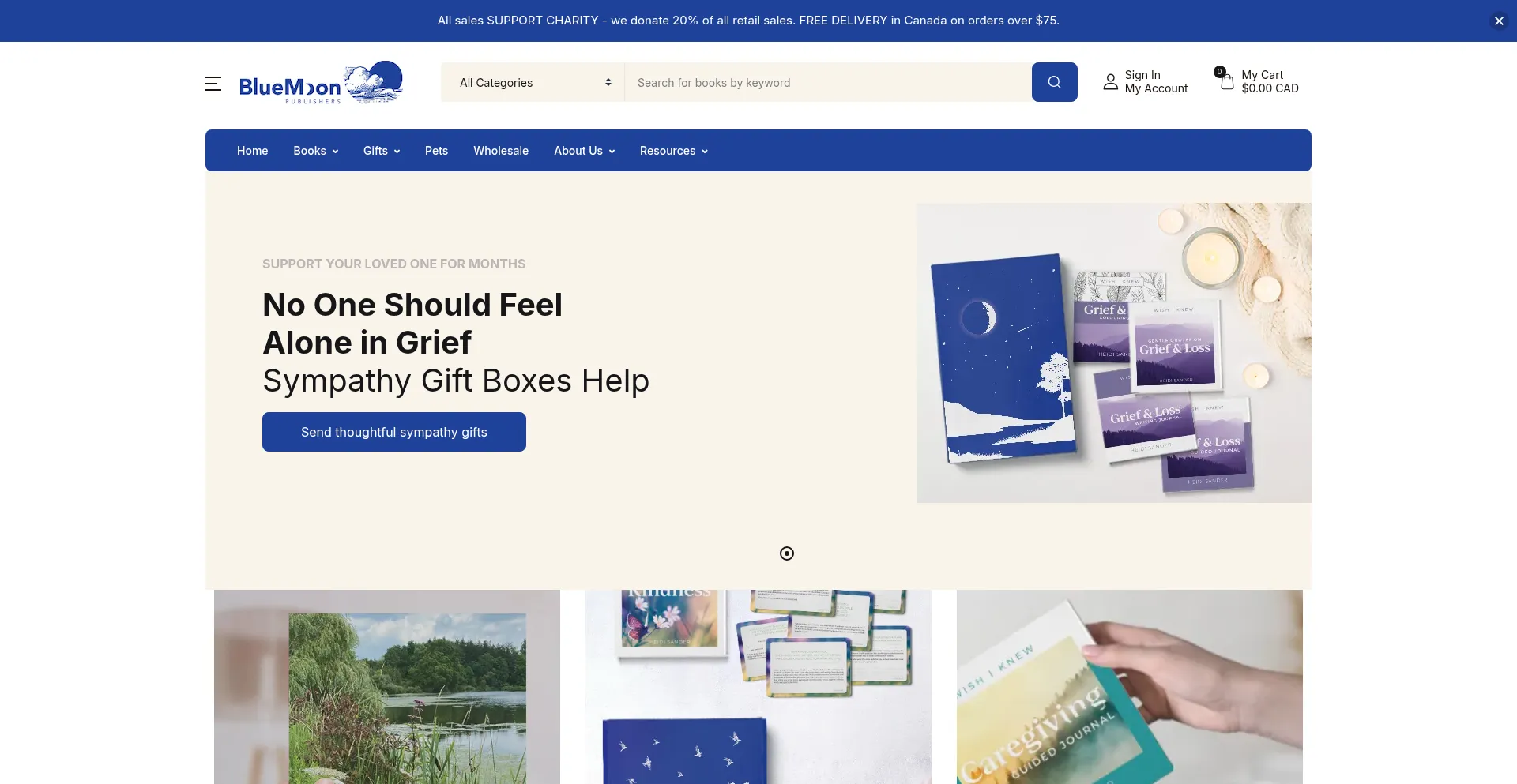 Website screenshot of Bluemoonpublishers.com