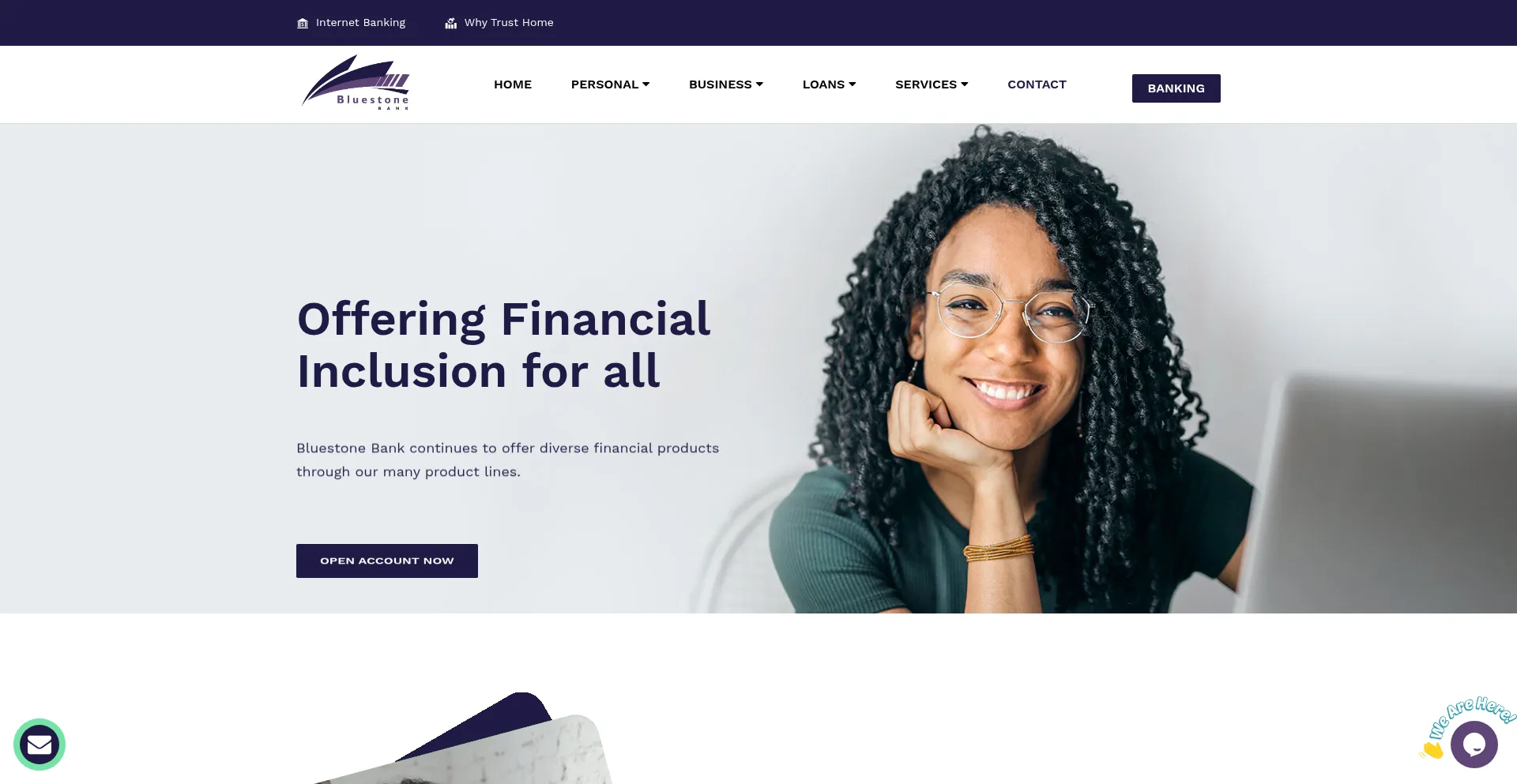 Website screenshot of Bluestonebnk.com