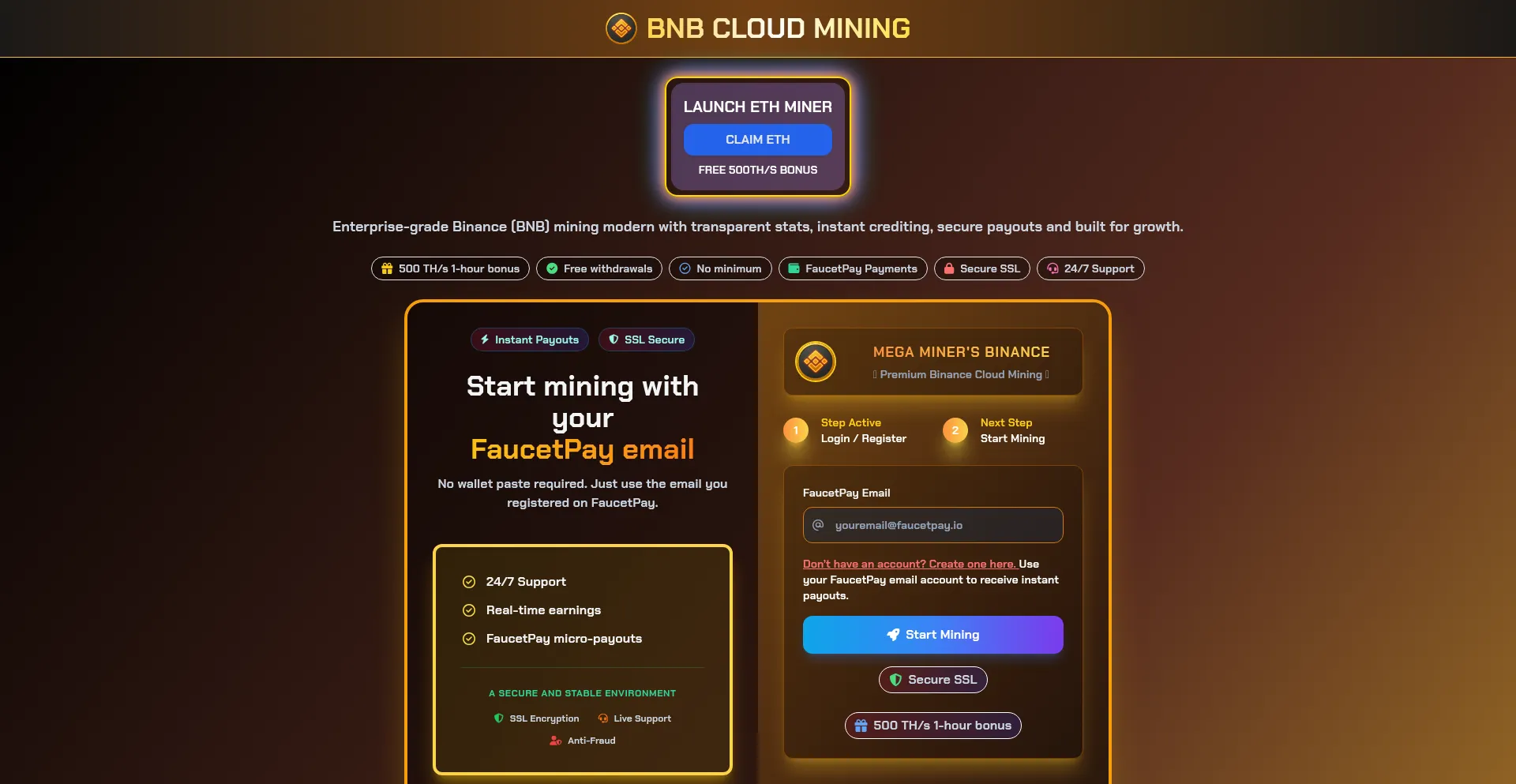 ¿És Seguro y Confiable Bnb.megaminergroup.shop?