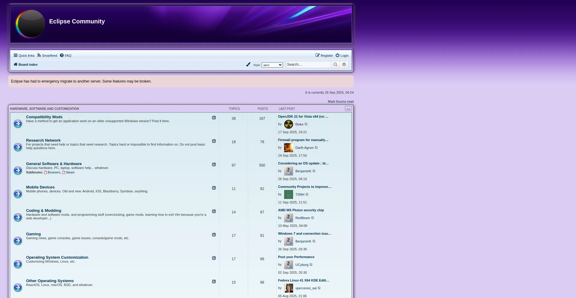 Board.eclipse.cx Screenshot