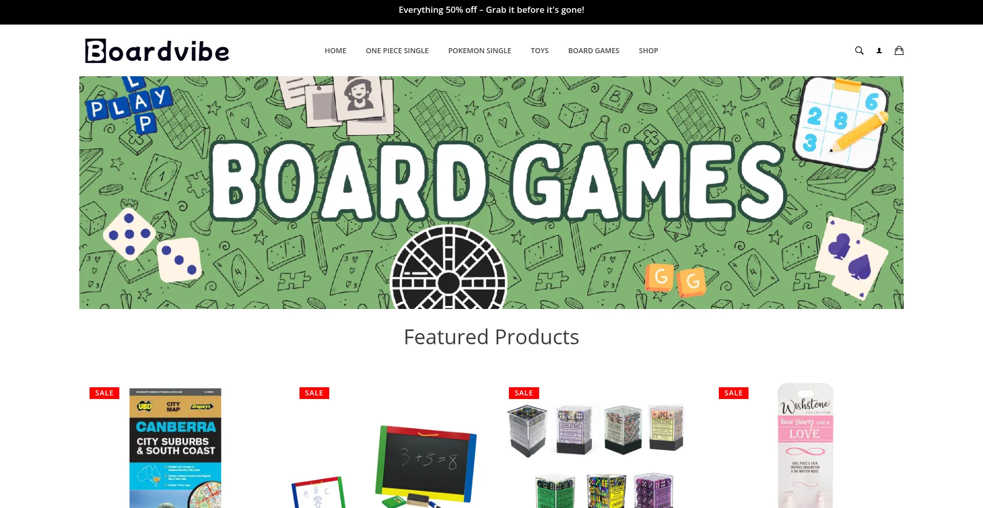 Website screenshot of Boardvibe.com