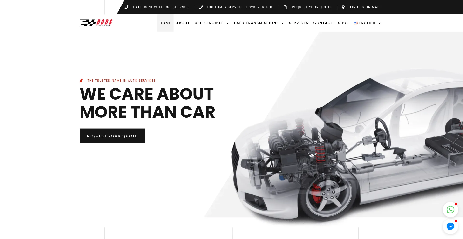 Website screenshot of Bobsautoservices.com