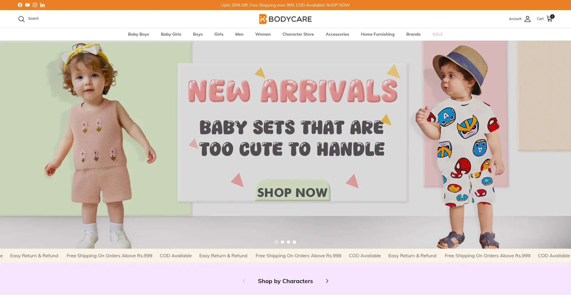 Website screenshot of Bodycareapparels.com