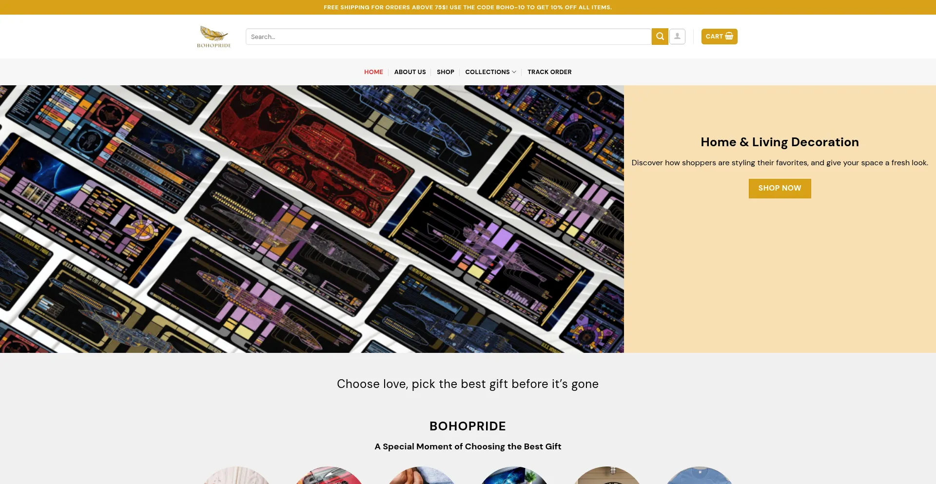Website screenshot of Bohopride.com