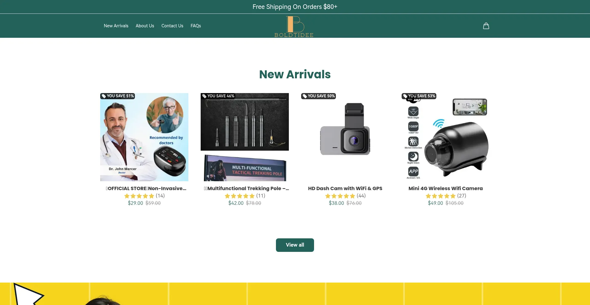 Website screenshot of Boldtidee.com