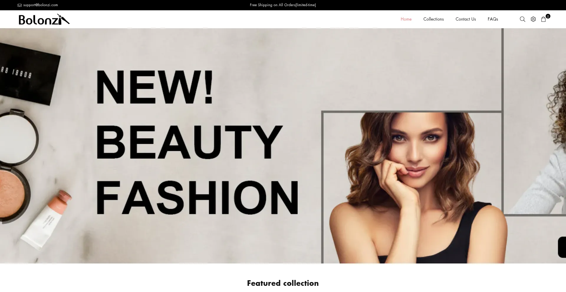 Website screenshot of Bolonzi.com