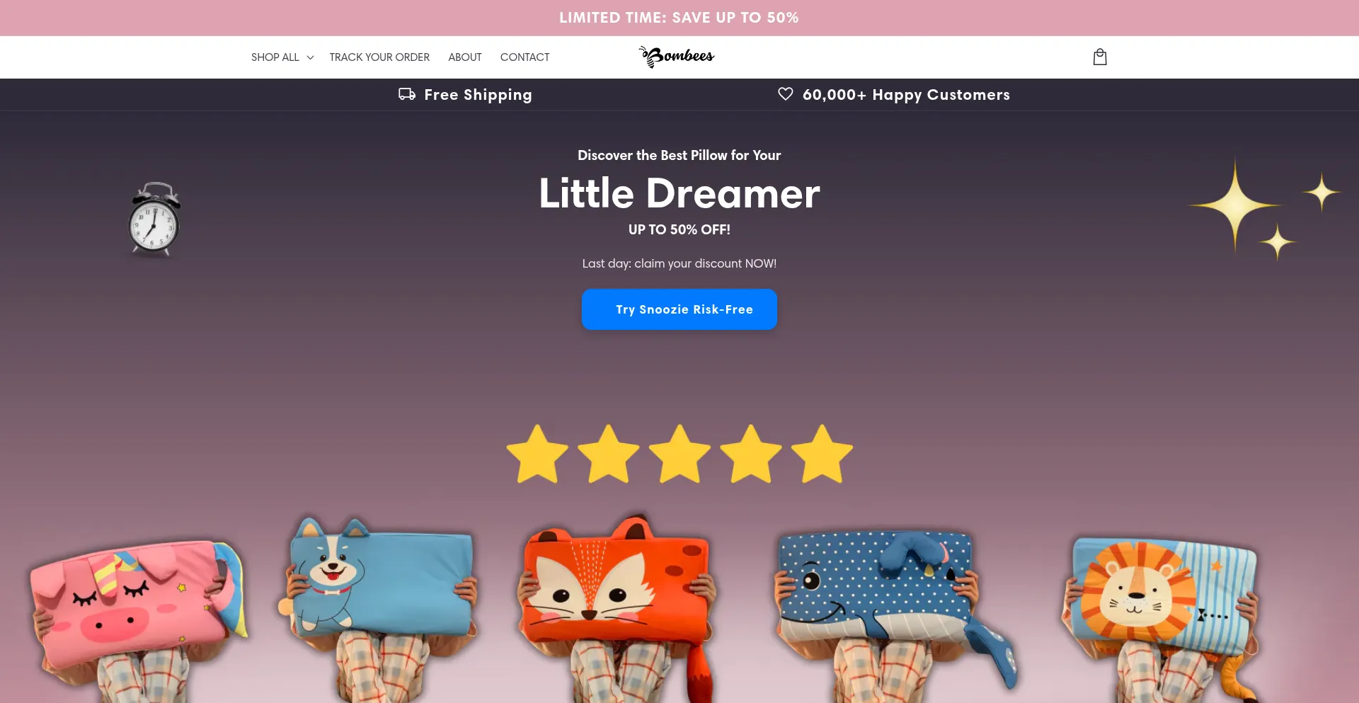 Website screenshot of Bombees.com