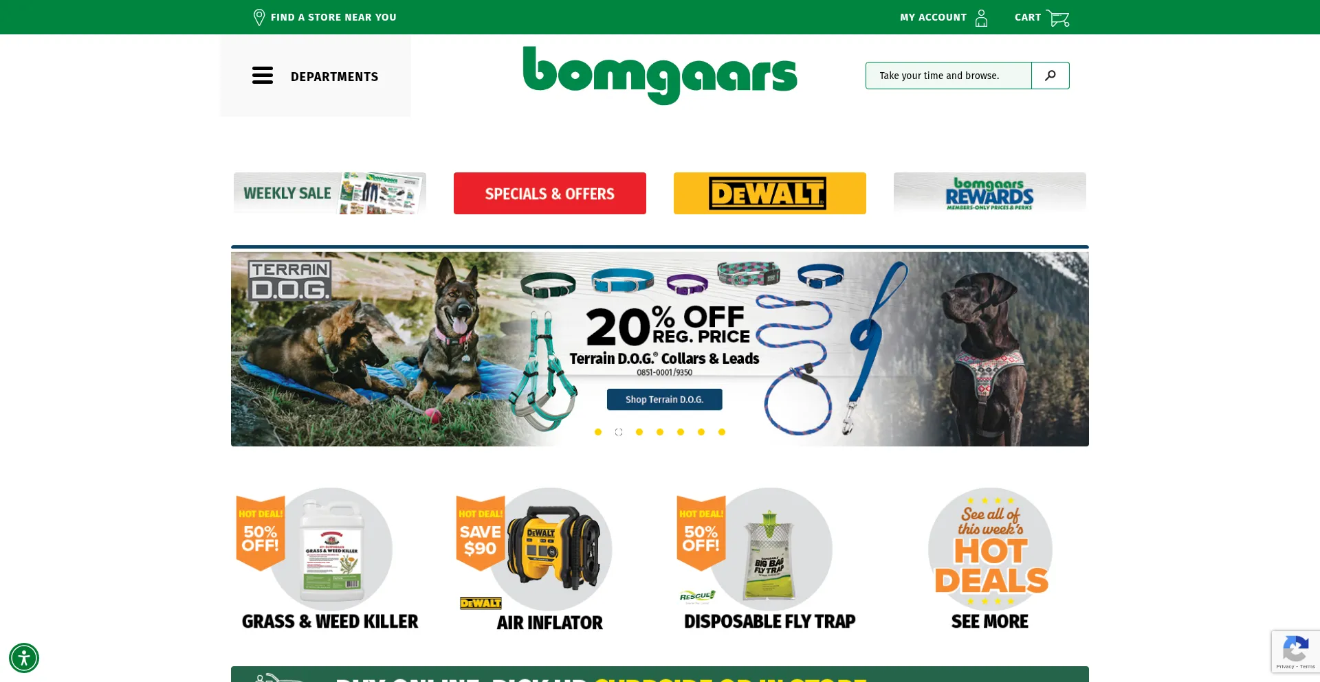 Website screenshot of Bomgaars.com