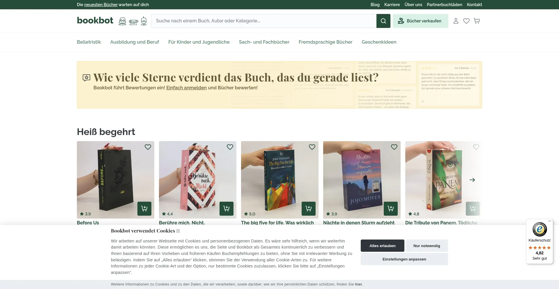 Website screenshot of Bookbot.de