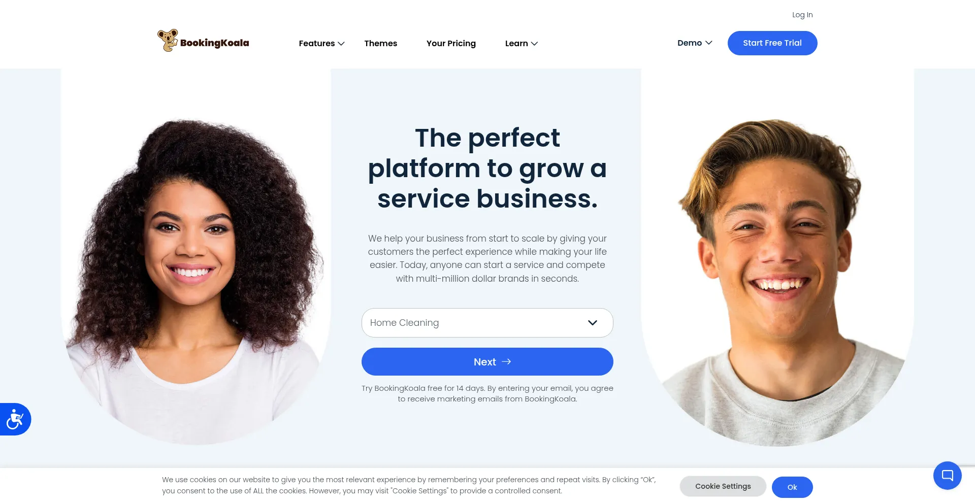 Website screenshot of Bookingkoala.com
