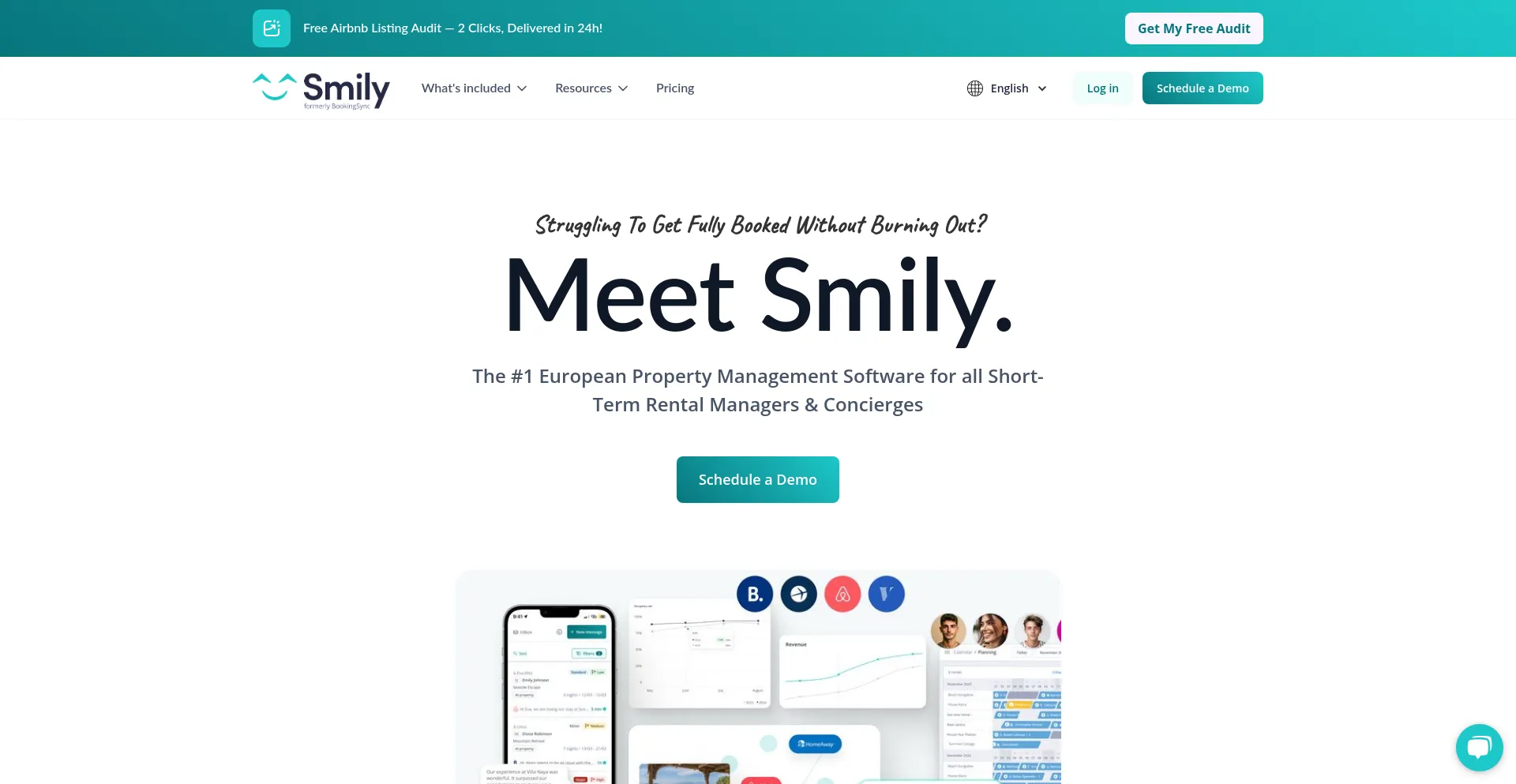 Website screenshot of Bookingsync.com