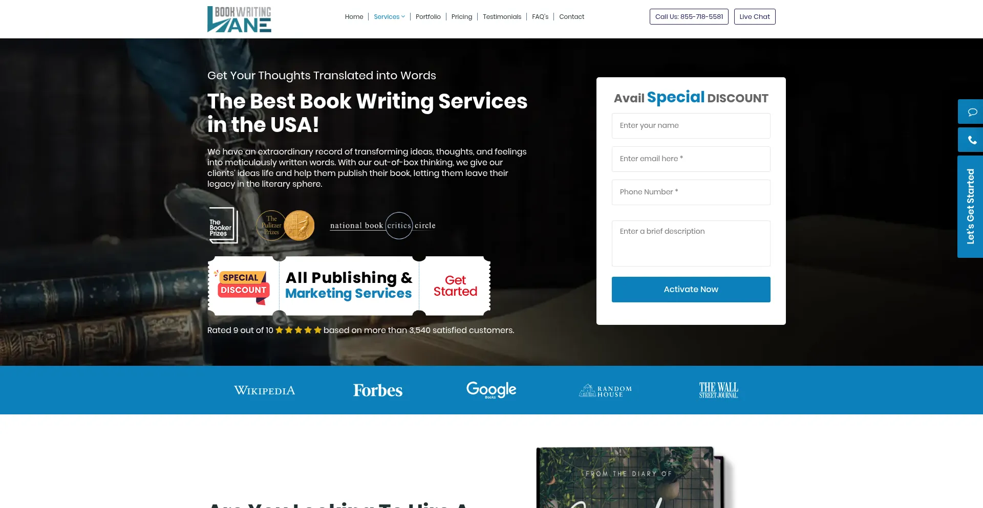 Bookwritinglane.com Screenshot