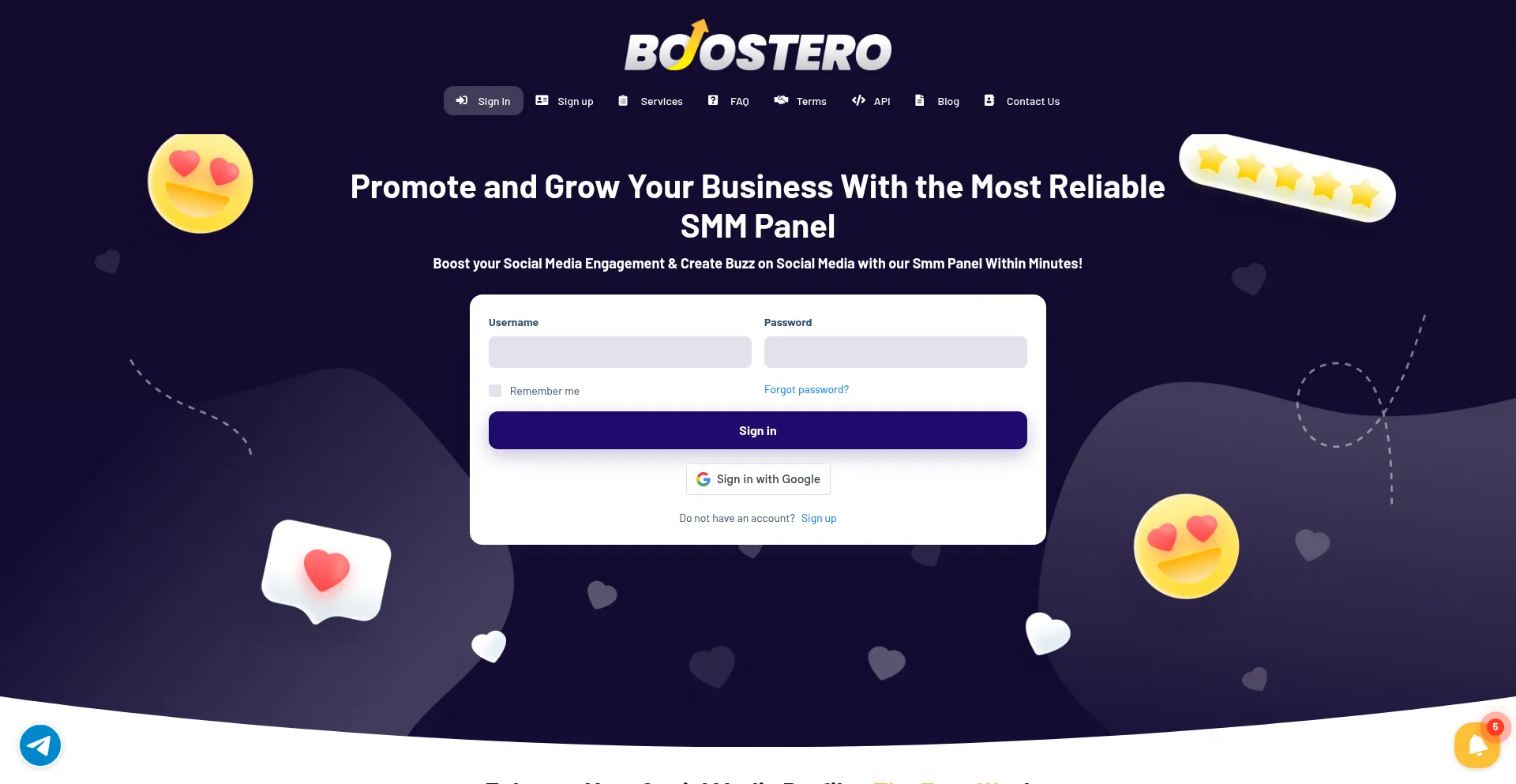 Website screenshot of Boostero.com