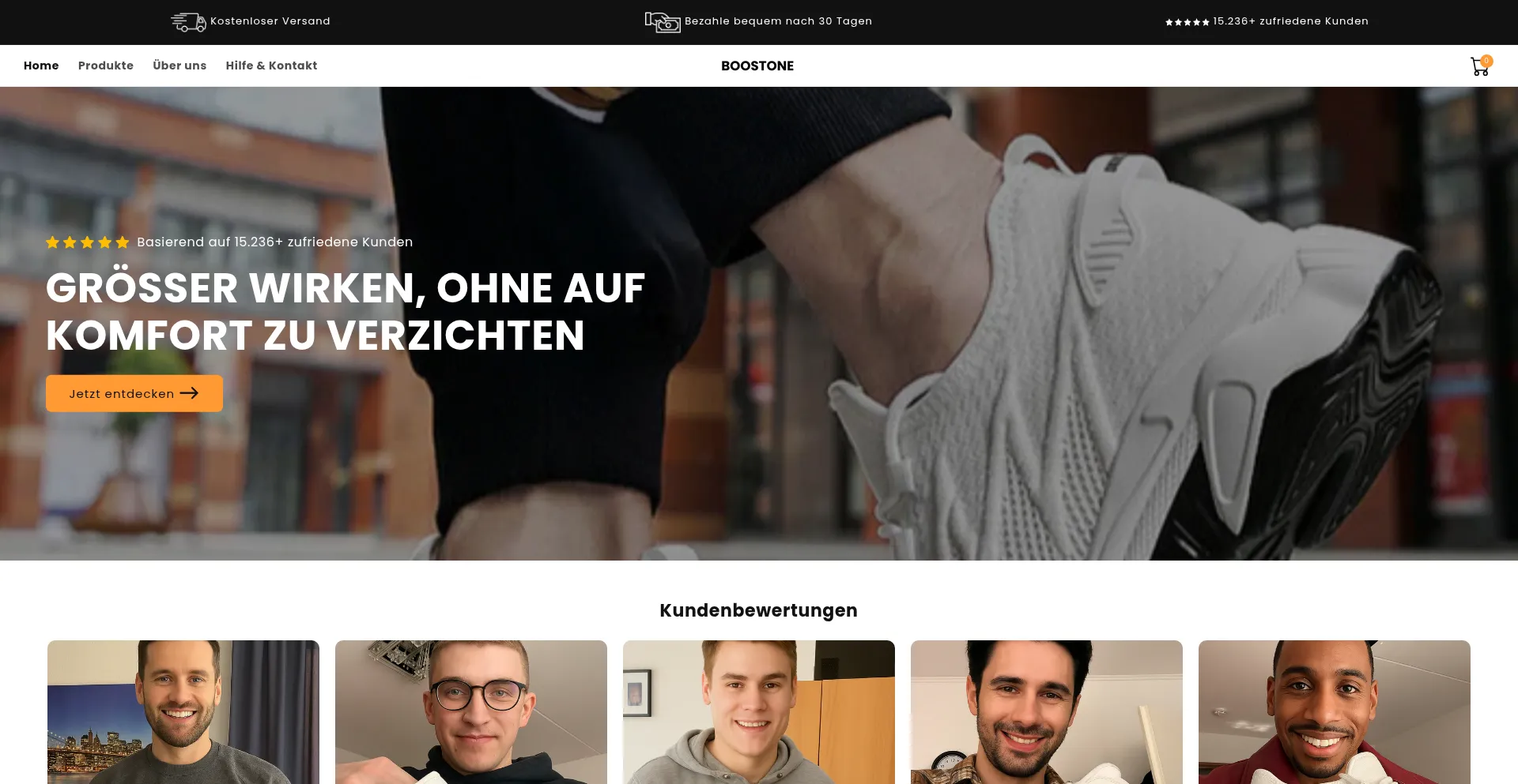 Website screenshot of Boostone.de