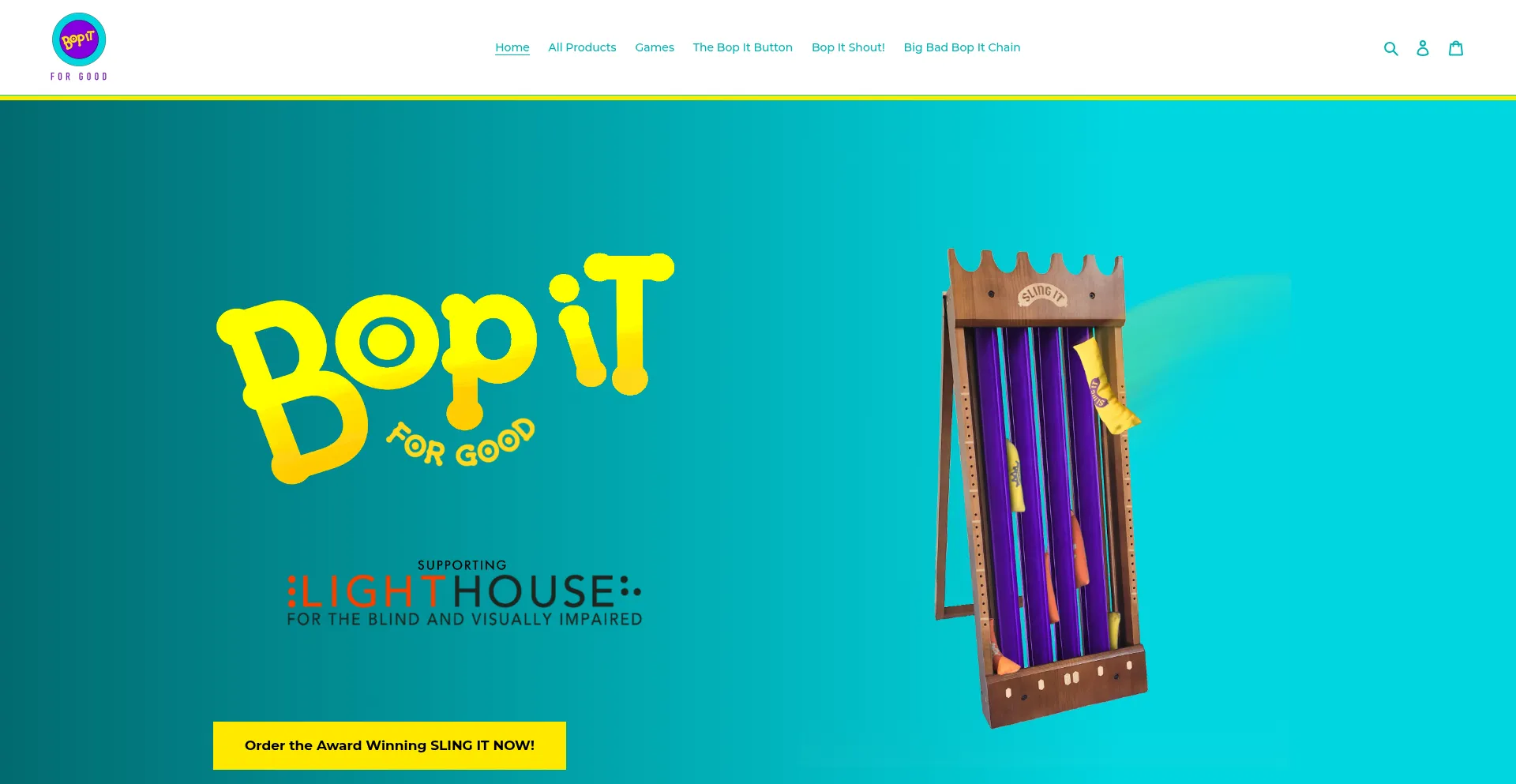 Website screenshot of Bopitforgood.com