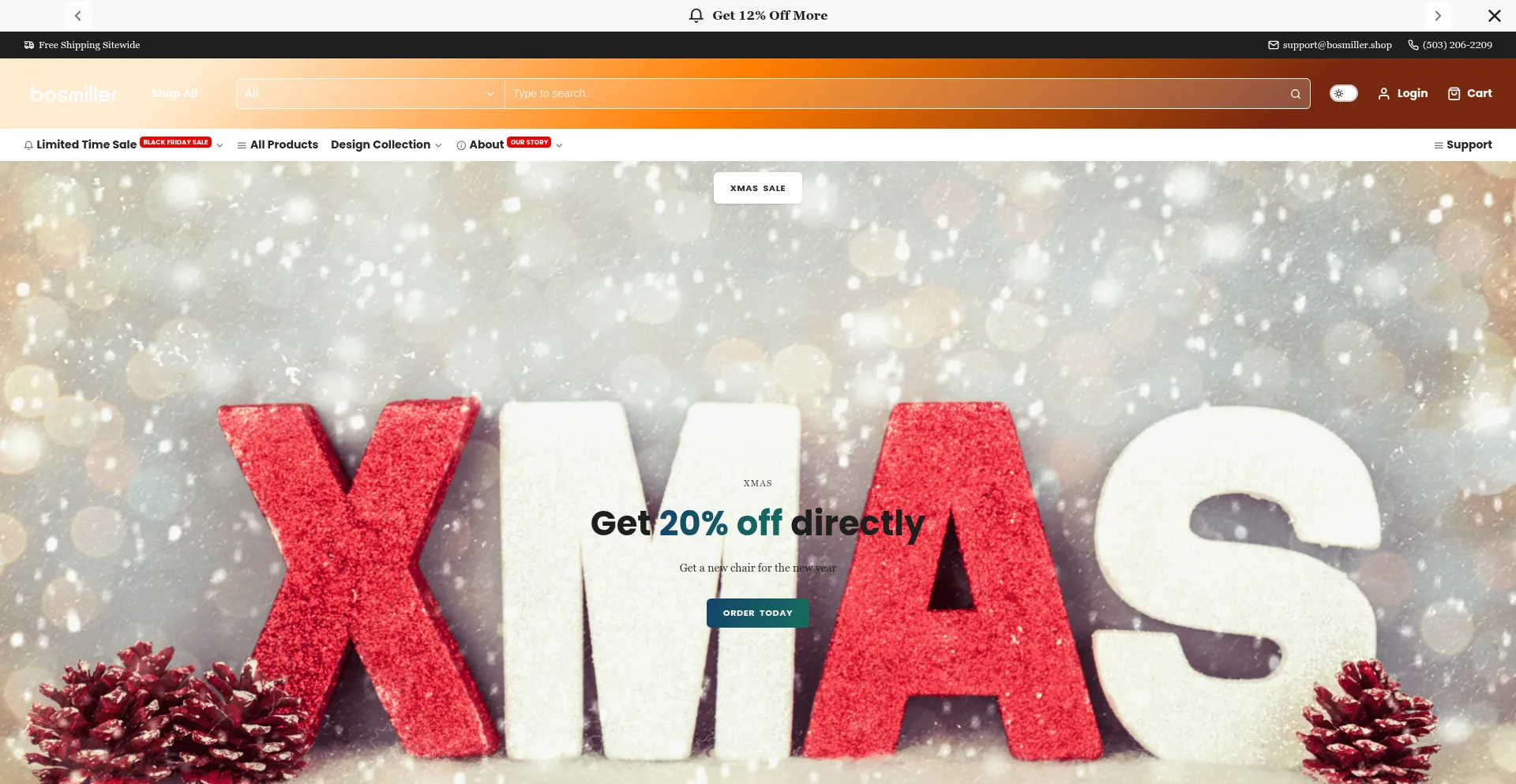 Website screenshot of Bosmiller.shop