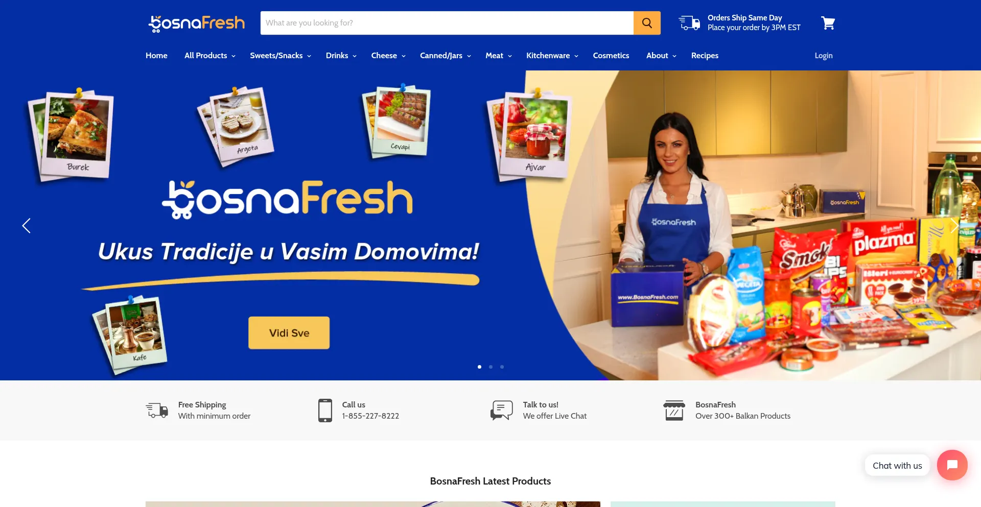 Website screenshot of Bosnafresh.com