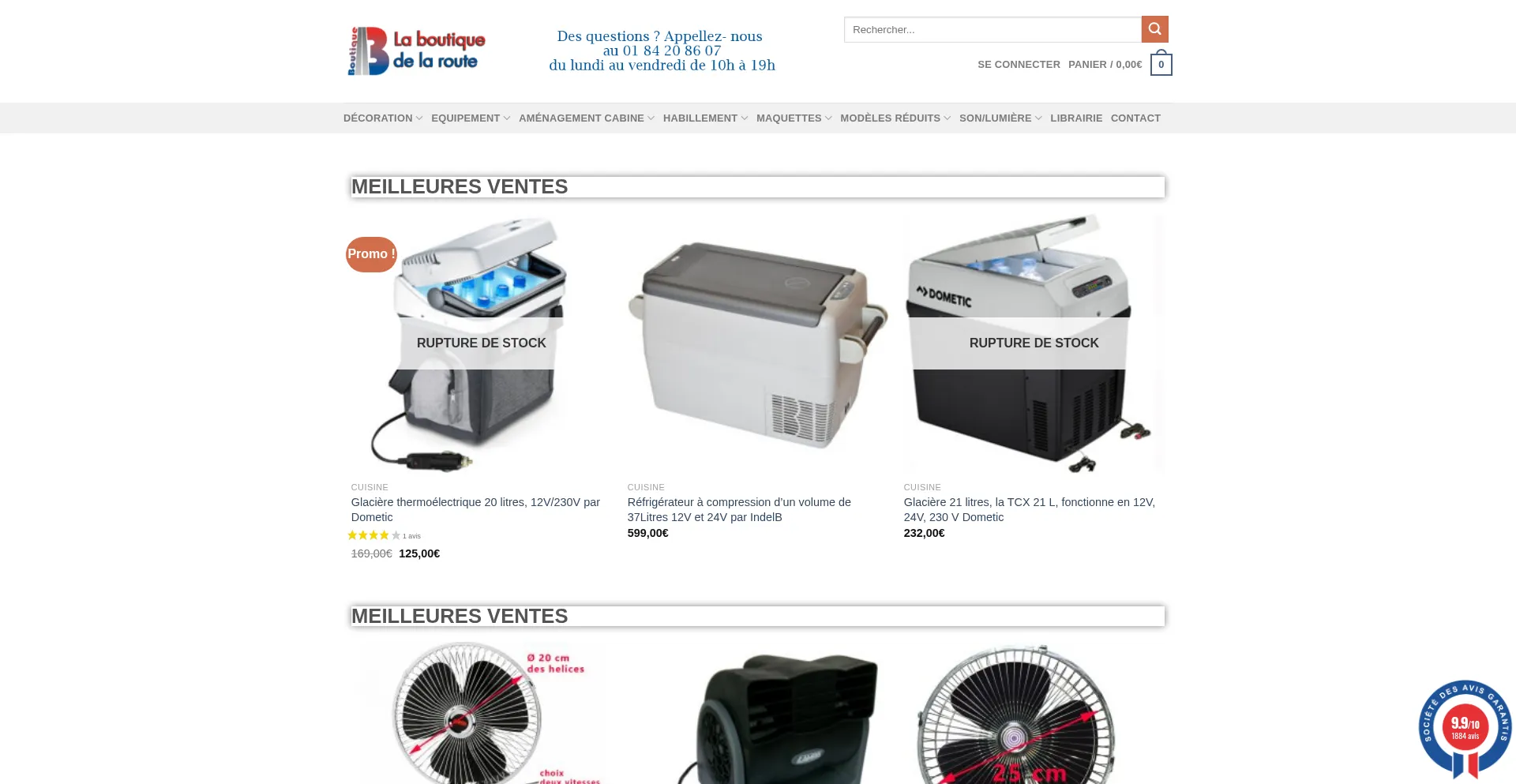 Website screenshot of Boutique-de-la-route.com