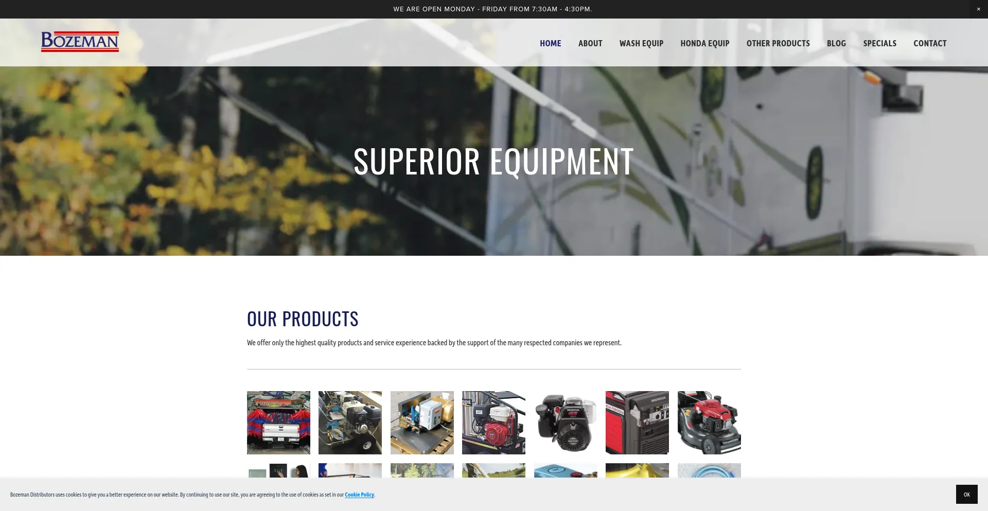 Website screenshot of Bozemandistributors.com
